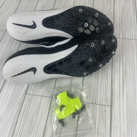 Nike Racing Sprint Track Shoes Spikes Black White Neon 11 - Picture 7 of 11
